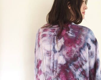 Hand Dyed Kaftan in Dahlia, Rayon Gauze, Anna Joyce, Portland, OR,