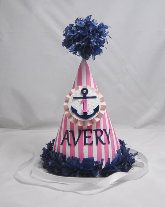 Girl Nautical 1st Birthday Party Hat- Personalized Il_570xn
