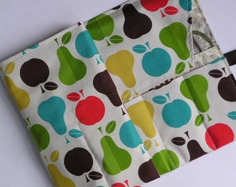 circular knitting needle case - double pointed knitting needle case -organizer -colorful fruit print
