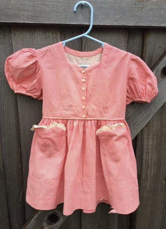 1930s Gingham Dress 2/3T