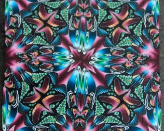 ONE THIN SLICE of Raw/Unbaked Polymer Clay Square Kaleidoscope Cane -'Dark Eden' series