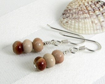 Mookaite Rondelles and Sterling Silver Earrings