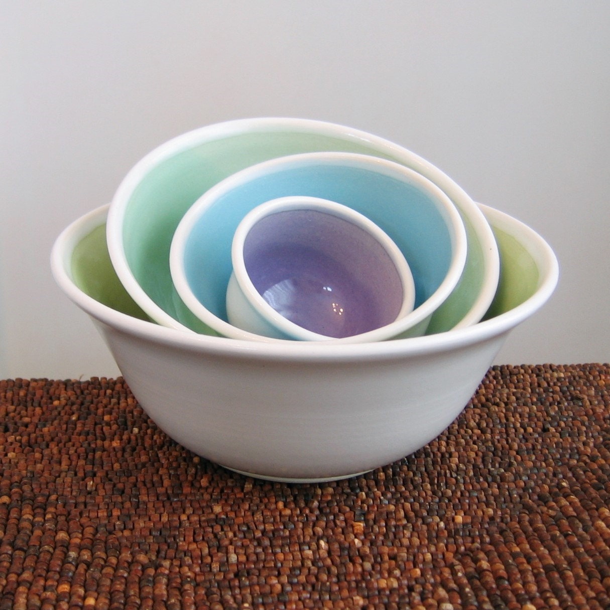 Ceramic Nesting Bowls Wedding Gift Stoneware Pottery