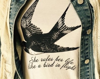 Stevie Nicks ~ Fleetwood Mac ~ Rhiannon t shirt ~ stevie nicks style ~ super soft 100% cotton ~ she rules her life like a bird in flight
