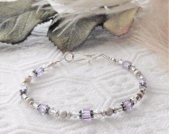 Sale.....One of a Kind Sterling Silver and Swarovski Crystal Bracelet