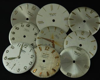 Vintage Antique Watch Dials Steampunk Faces Parts Altered Art Industrial O 94