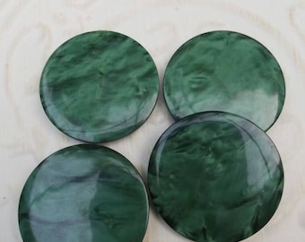Vintage Buttons - large flat matching jade green lot of 4 matching (feb 202 17)
