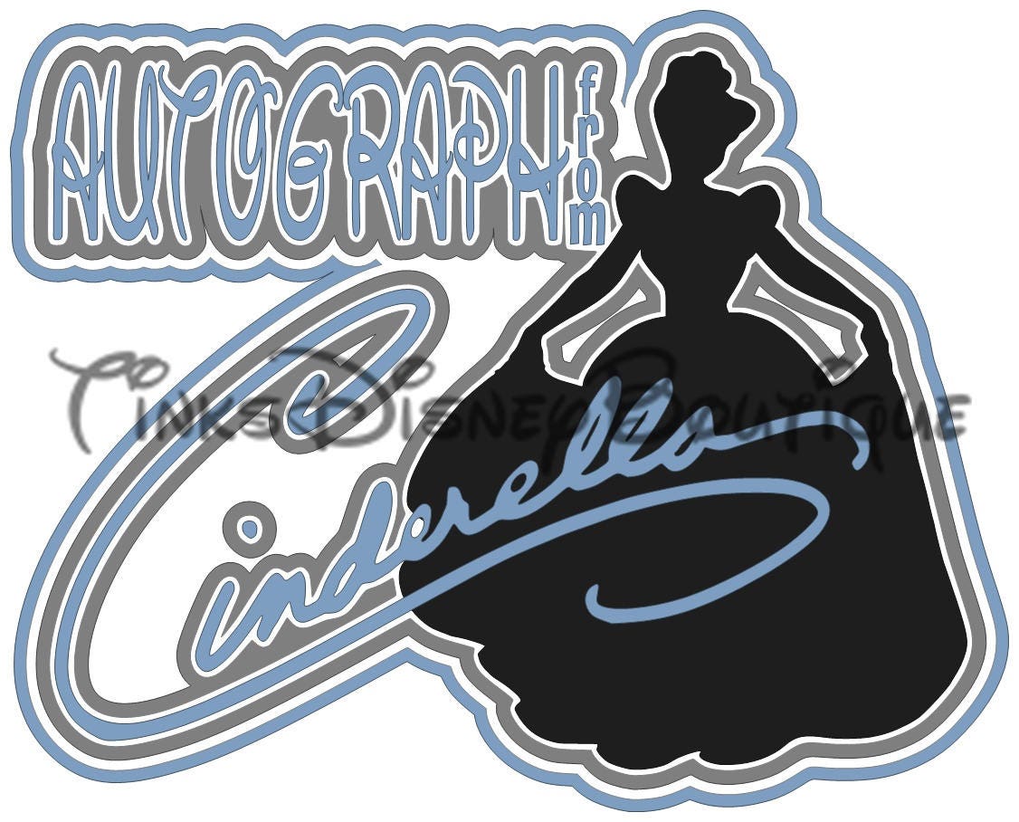 Download Disney SVG Princess Cinderella Autograph Title Scrapbook