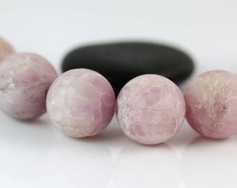 Pink Kunzite Ball Beads - 16 mm Round - Pink Kunzite - Set of 9