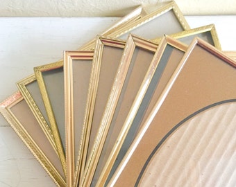 Set of 8x10 Vintage Gold Brass Metal Picture Frames 8 count