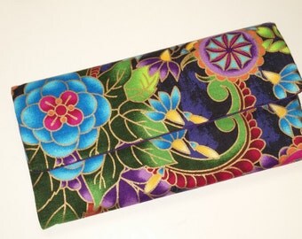 Bohemian Florals Wallet / Wristlet / Clutch / Cell phone / Check book
