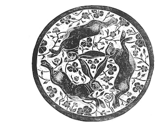 Tinners Rabbits/Hares Block Print