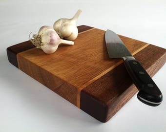 THICK Beautiful Reclaimed Hardwoods Small HERB and GARLIC Cutting Board