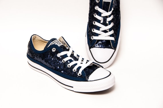 navy blue sparkly trainers