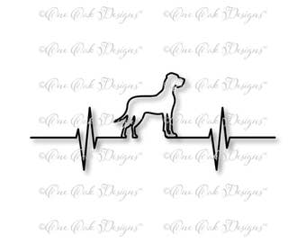 Great Dane Dog EKG Heartbeat SVG File PDF / dxf / jpg / png / svg File for Cameo, Cricut & other electronic cutters (Natural Ears)