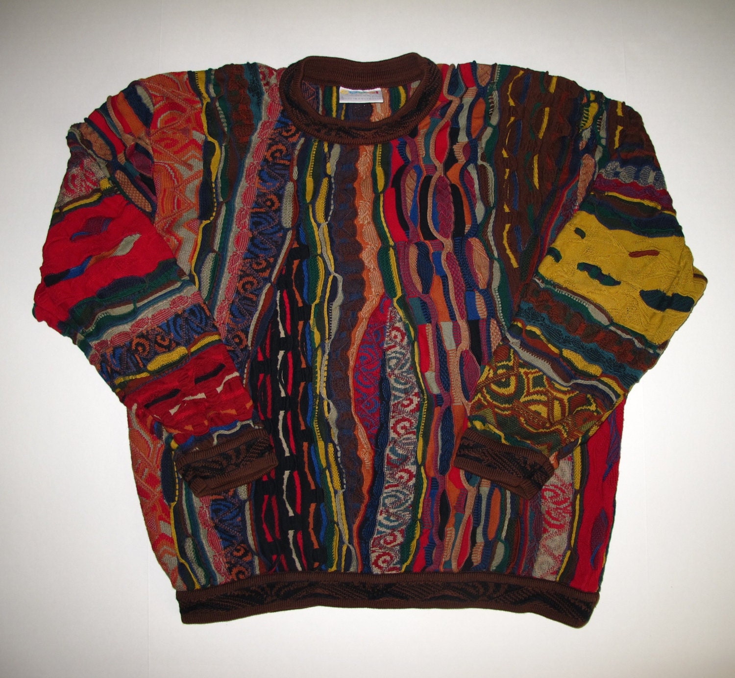 COOGI Australia Sweater L Cotton 12 Colors 3D Squiggle WILD
