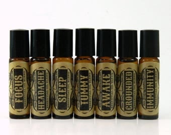 Aromatherapy Oils - Roll On Essential Oil Blends - Organic Jojoba Base Perfume