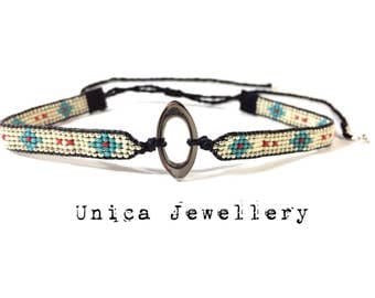 Choker, choker necklace, bead loom choker necklace, bohemian jewelry, tribal necklace