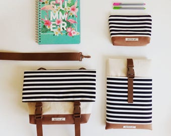 Black and White Pack, Crossbody Bag, MacBook 12" Case, Makeup Bag, MacBook Sleeve, MacBook Case, Laptop Sleeve, Laptop Bag, Laptop Case