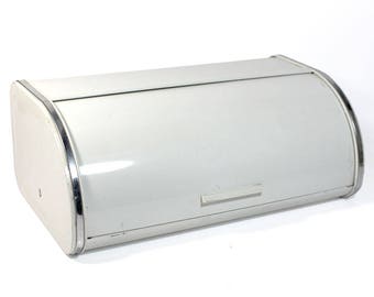 Vintage White Enamel Brabantia Bread Box