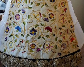 Forepart / Forepanel, Custom Embroidered; Renaissance, Tudor, Elizabethan - MADE TO ORDER