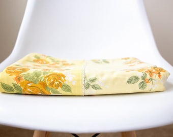 Vintage Yellow Floral Twin Flat Sheet