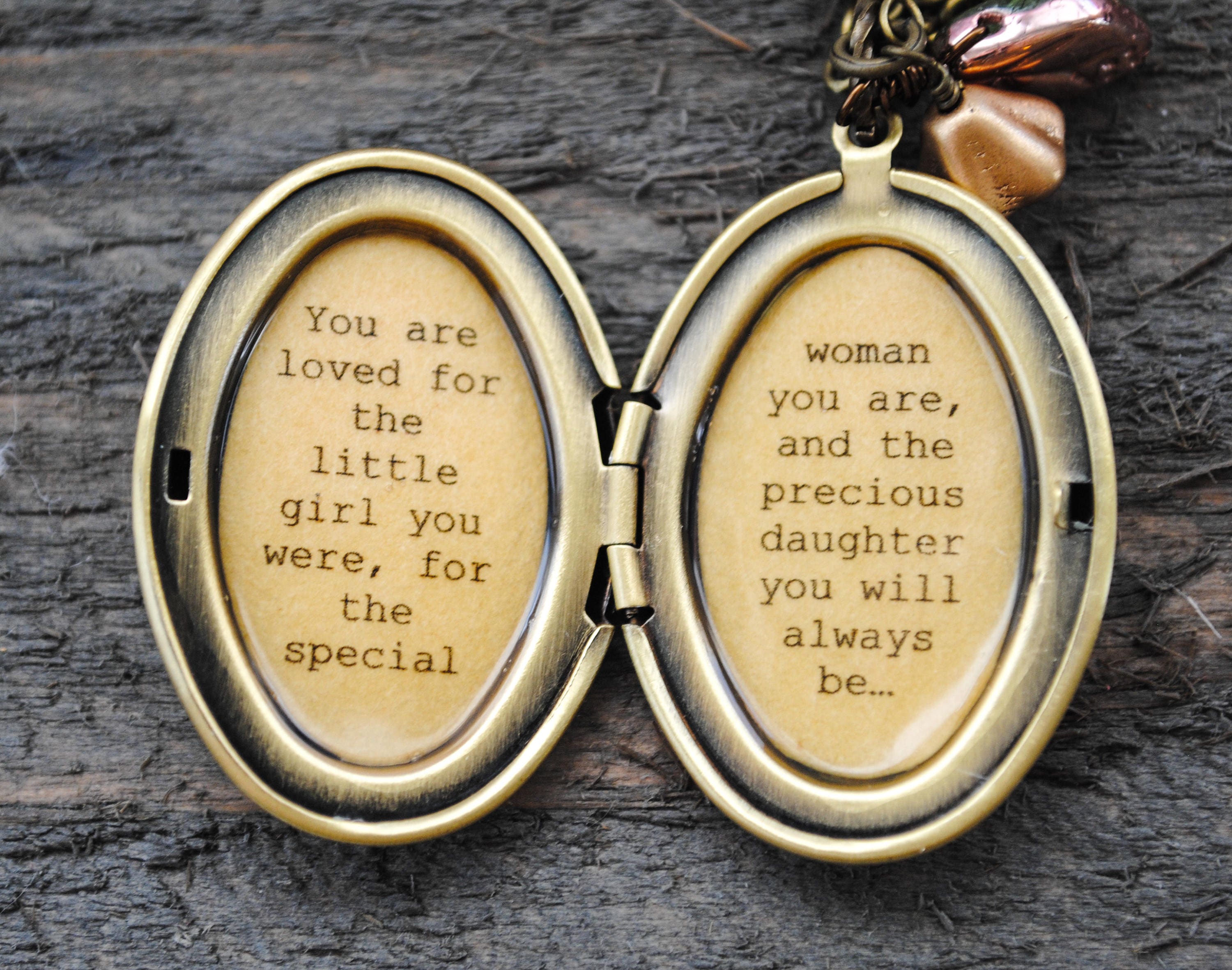 Daughter Locket Quote Locket You are loved for the little