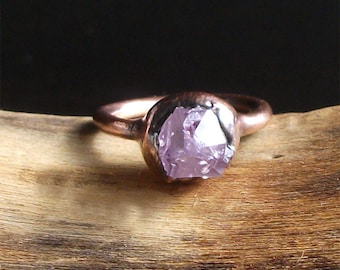 Raw Amethyst Copper Ring Rough Stone Jewelry Raw Crystal Stone Size 5.5 Midwest Alchemy Ring February Birthstone Gemstone Ring
