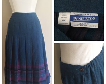 Pendleton Wool Skirt // Plus Size Wool Skirt // Plaid Skirt
