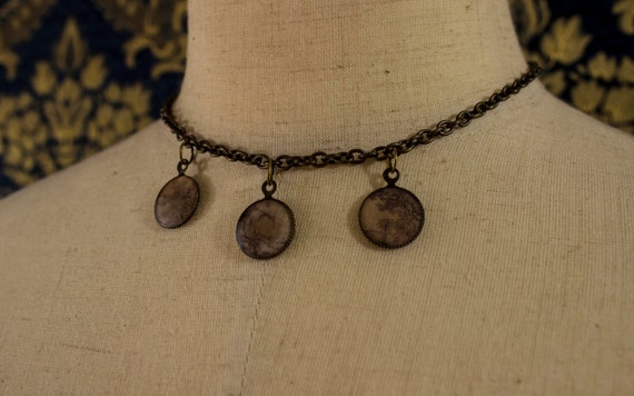 Antique Bronze Calligraphy Scroll Necklace Antique Bronze Calligraphy Scroll Necklace