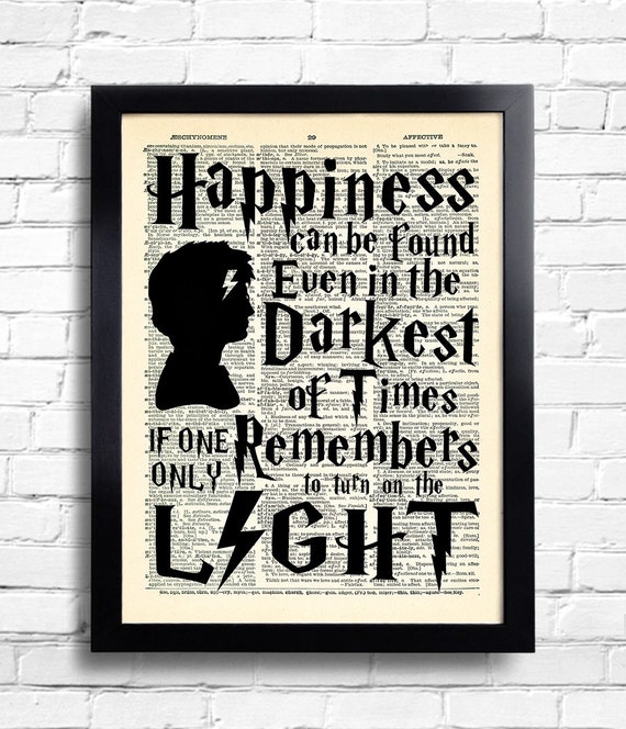 Harry Potter Print Happiness can be found Quote by TadaArtPrint