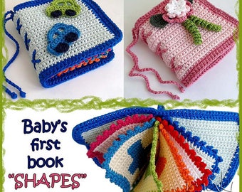 Crochet pattern Baby first book "Shapes" - Great and cool baby shower gift! Pattern #198 - Permission to sell finished items.
