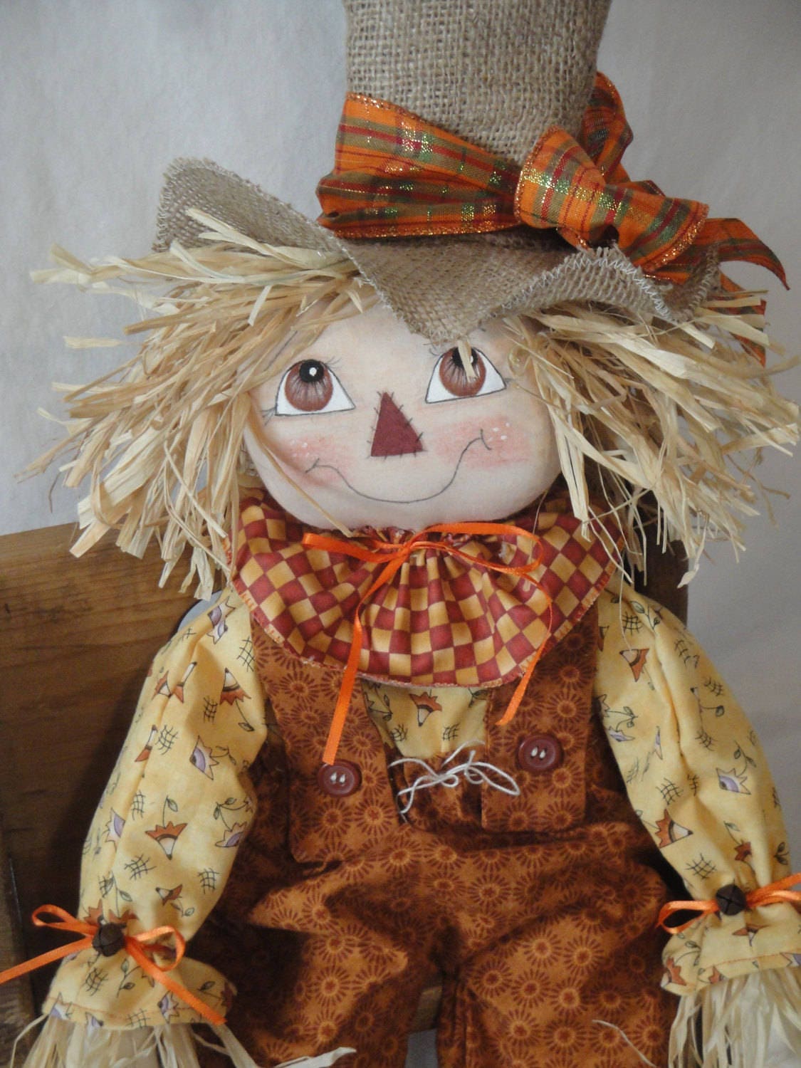 Scarecrow fall autumn cloth art doll scarecrow art doll hand
