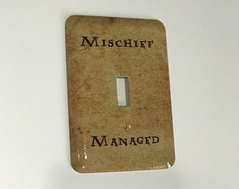 Mischief Managed Harry Potter Light SwitchPlate Geeky Decor Light Switch Plate Cover