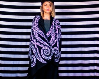 Black Tentacle scarf with white print