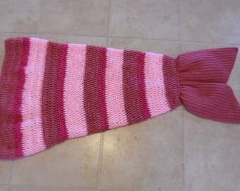 CLEARANCE crochet mermaid tail, child mermaid tail, photo prop, lapghan