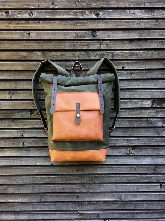 beige canvas rucksack