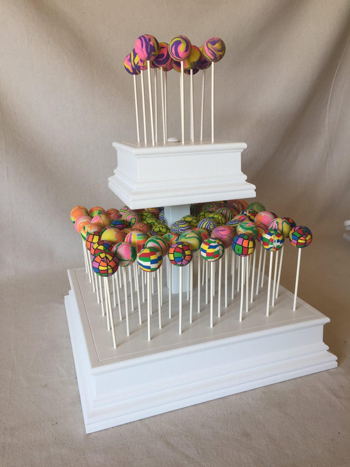 2 Tier Square Custom Cake Pop Stand. Holds 88 Cake Pops.