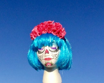 Day of the Dead Costume,Rose crown,Dia De Los Muertos Costume,Gothic Lolita, Lana Del Rey crown,Frida Kahlo Flower crown,sugar skull