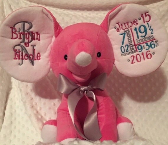 monogrammed stuffed elephant