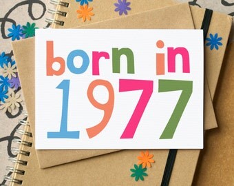 40th Birthday Card - Born in 1977 Card - Fortieth Birthday Card - 40th card - 1977 birthday card - 40th card for him - 40th card for man