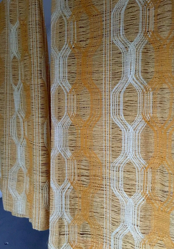 Open Weave Curtains Drapes 2 Lge Panels Vtg MCM by PanAnnAmericana