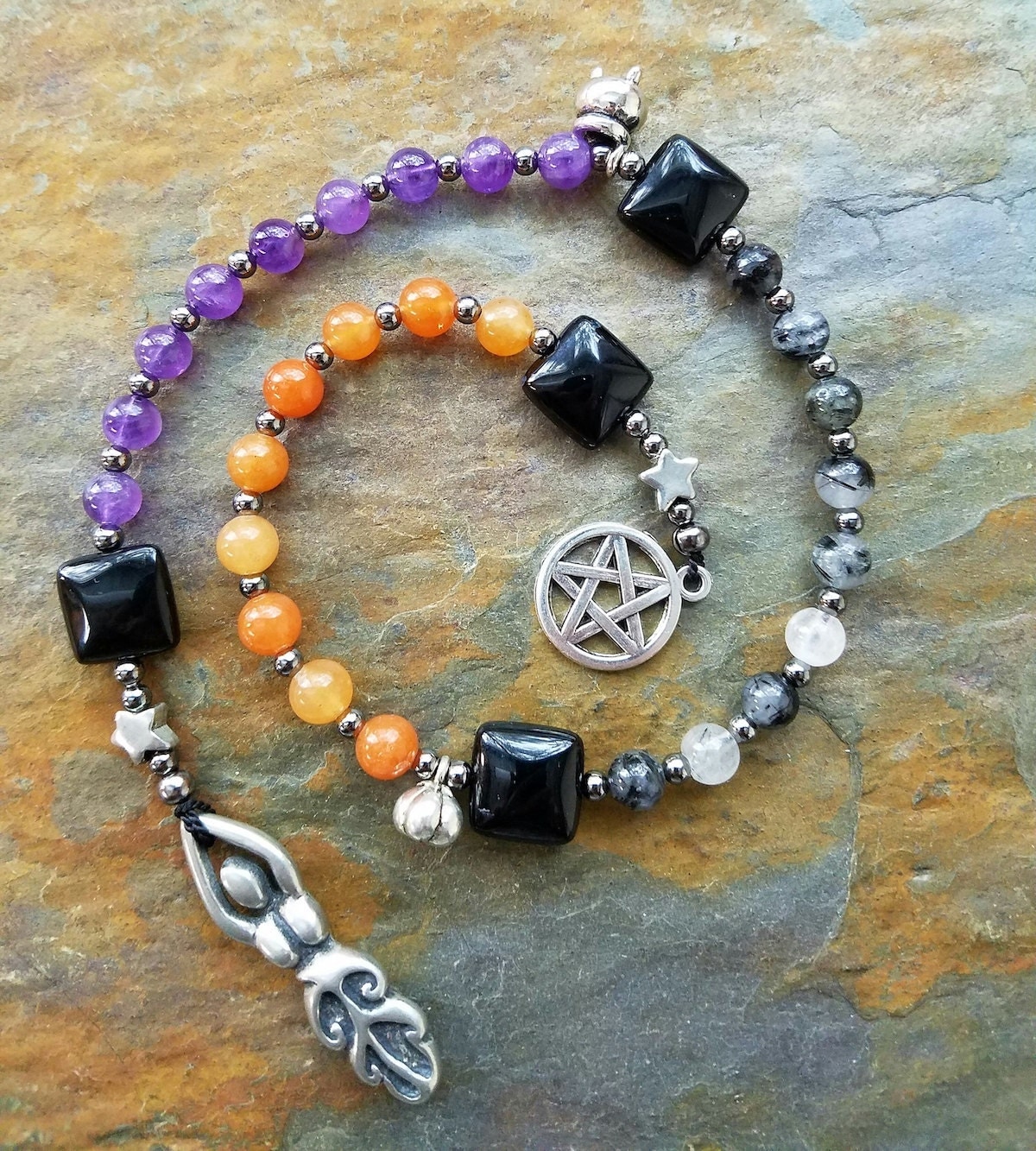 Samhain Pagan Prayer Beads Meditation Beads Witches Ladder