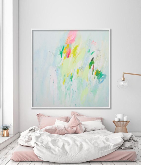 Wall art print Green and yellow large canvas large prints