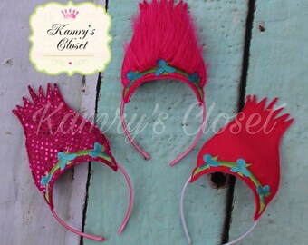 Trolls Headband, Poppy Inspired Headband, Crazy Troll Hair, Poppy headband, Troll Hair, Birthday Party Favor