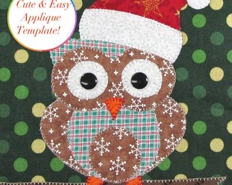 Christmas Applique Designs, Owl Applique Template, Owl Applique Designs, Owl Applique Pattern, Christmas Owl Template