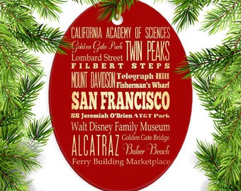 San Francisco, California Christmas Ornament