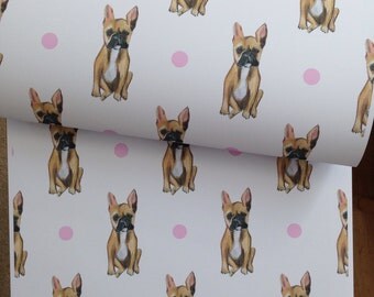 French bulldog , frenchie, bulldog, dog wrapping paper, gift wrap, for dog lovers, read description