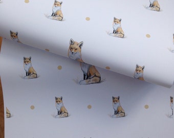 Fox wrapping paper , giftwrap set, giftwrap , for fox lovers , foxes, read description