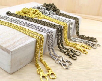 1Piece 8mm wide Brass Purse Chain, 40cm /18", 120cm/47" for choice, handles Bag Chain - 120cm / 47 inch (T150)